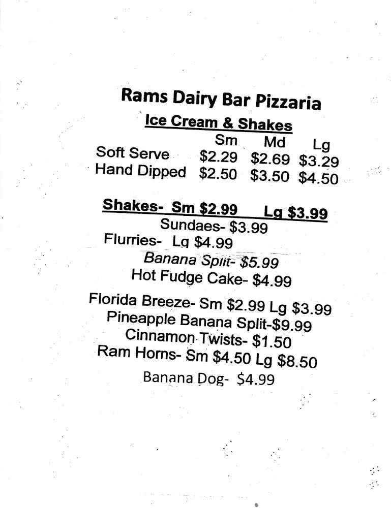 Rams Dairy Bar & Pizzaria Menu image 2