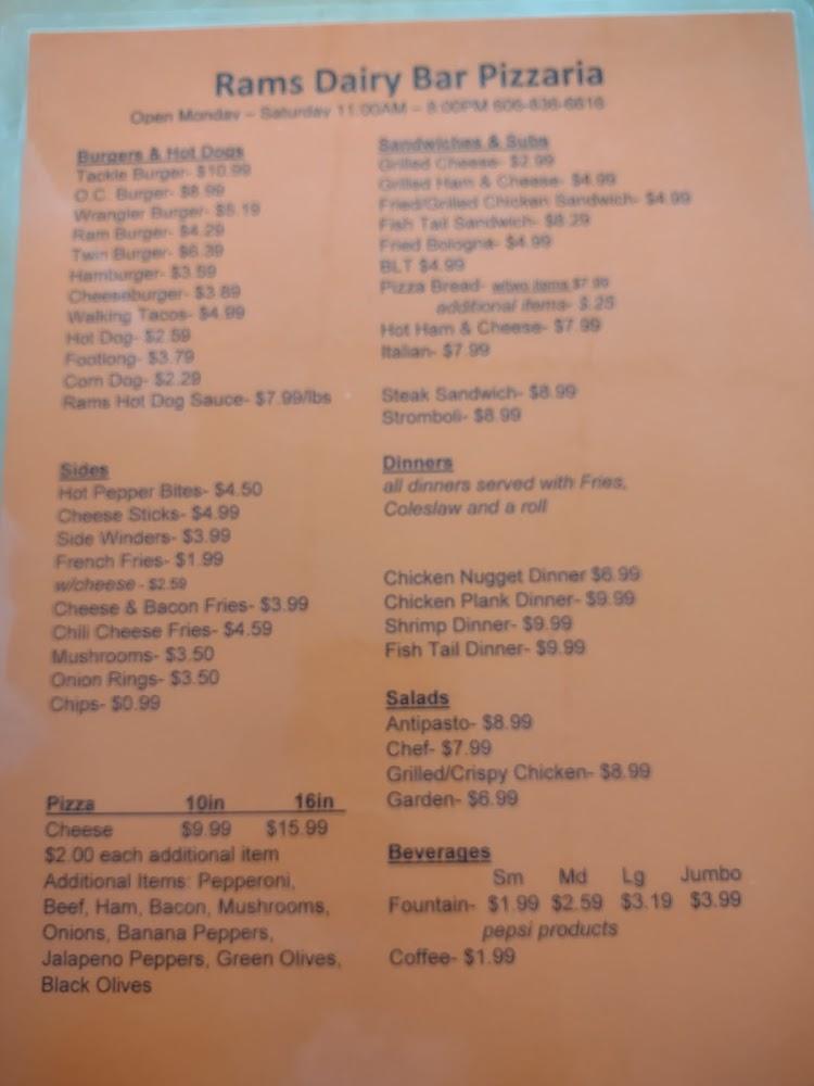 Rams Dairy Bar & Pizzaria Menu image 4